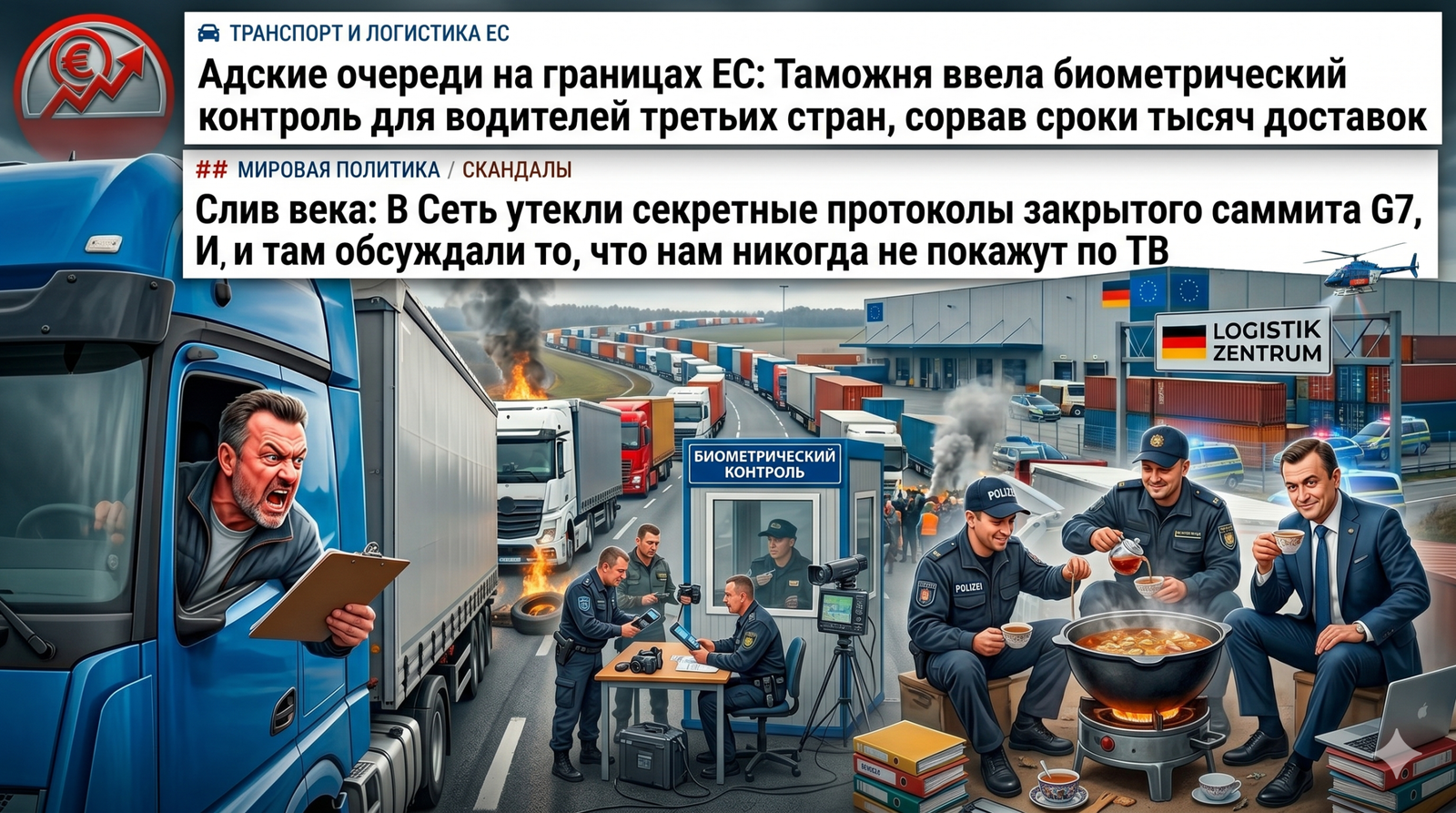 АДСКИЕ ОЧЕРЕДИ НА ГРАНИЦАХ ЕС: ТАМОЖНЯ ВВЕЛА БИОМЕТРИЧЕСКИЙ КОНТРОЛЬ ДЛЯ ВОДИТЕЛЕЙ ТРЕТЬИХ СТРАН, СОРВАВ СРОКИ ТЫСЯЧ ДОСТАВОК Адские очереди на границах ЕС: Таможня ввела биометрический контроль