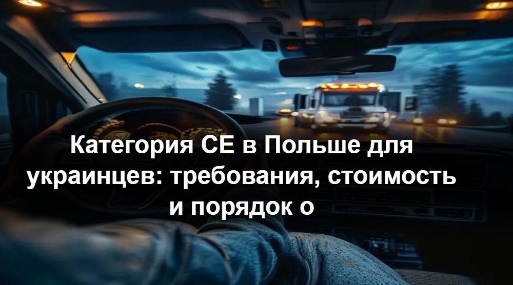 Категория CE в Польше для украинцев: требования, стоимость и порядок оформления в 2026 году