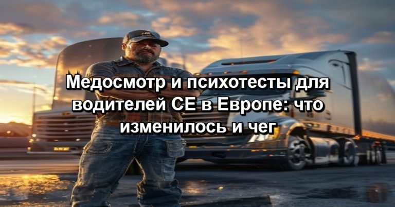 Медосмотр и психотесты для водителей CE в Европе: что изменилось и чего ждать