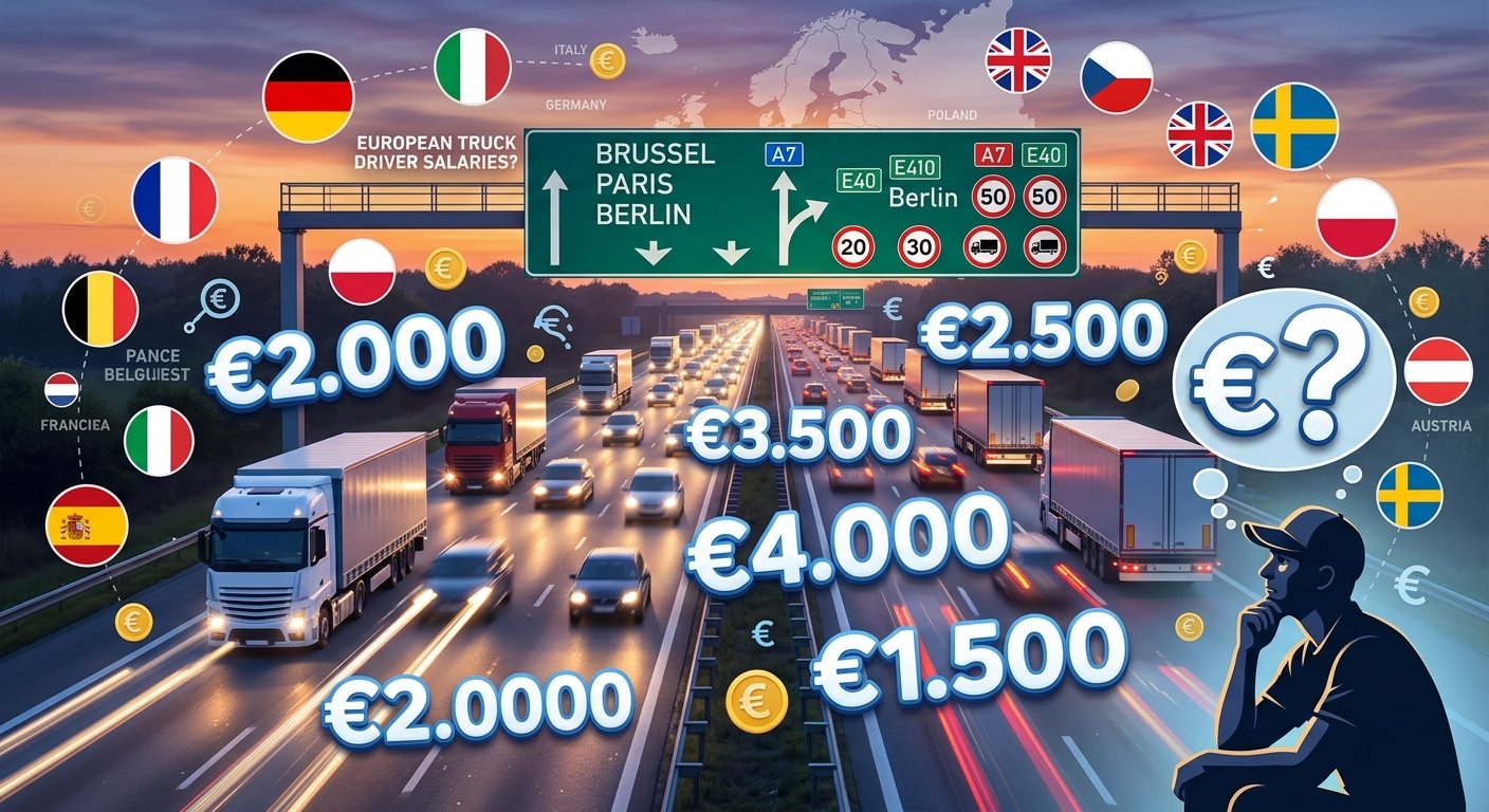 Зарплата дальнобойщика CE в Европе в 2026 году: сколько реально на руки