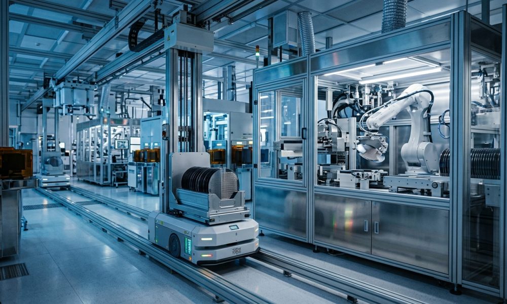 Автономные ИИ-роботы управляют производством чипов на современном semiconductor fab