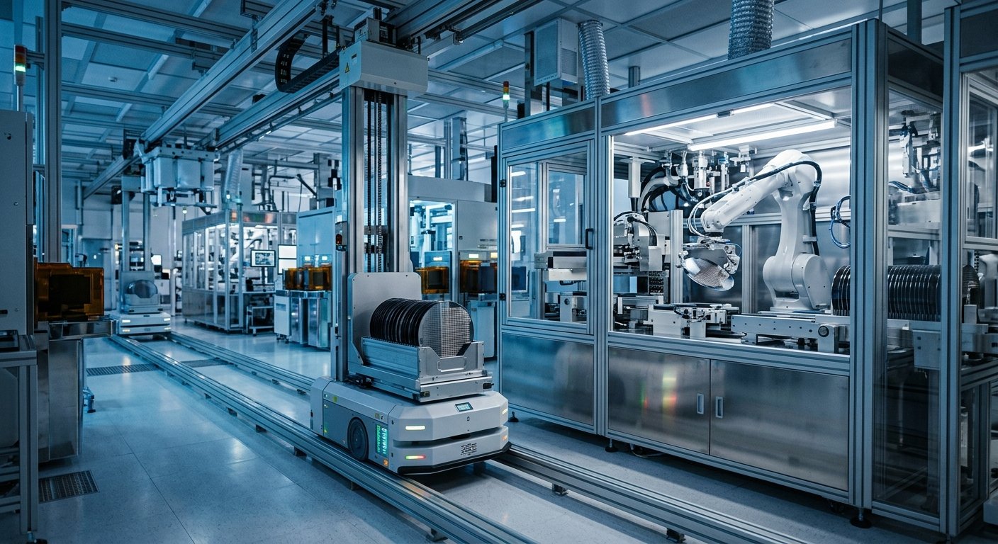 Автономные ИИ-роботы управляют производством чипов на современном semiconductor fab
