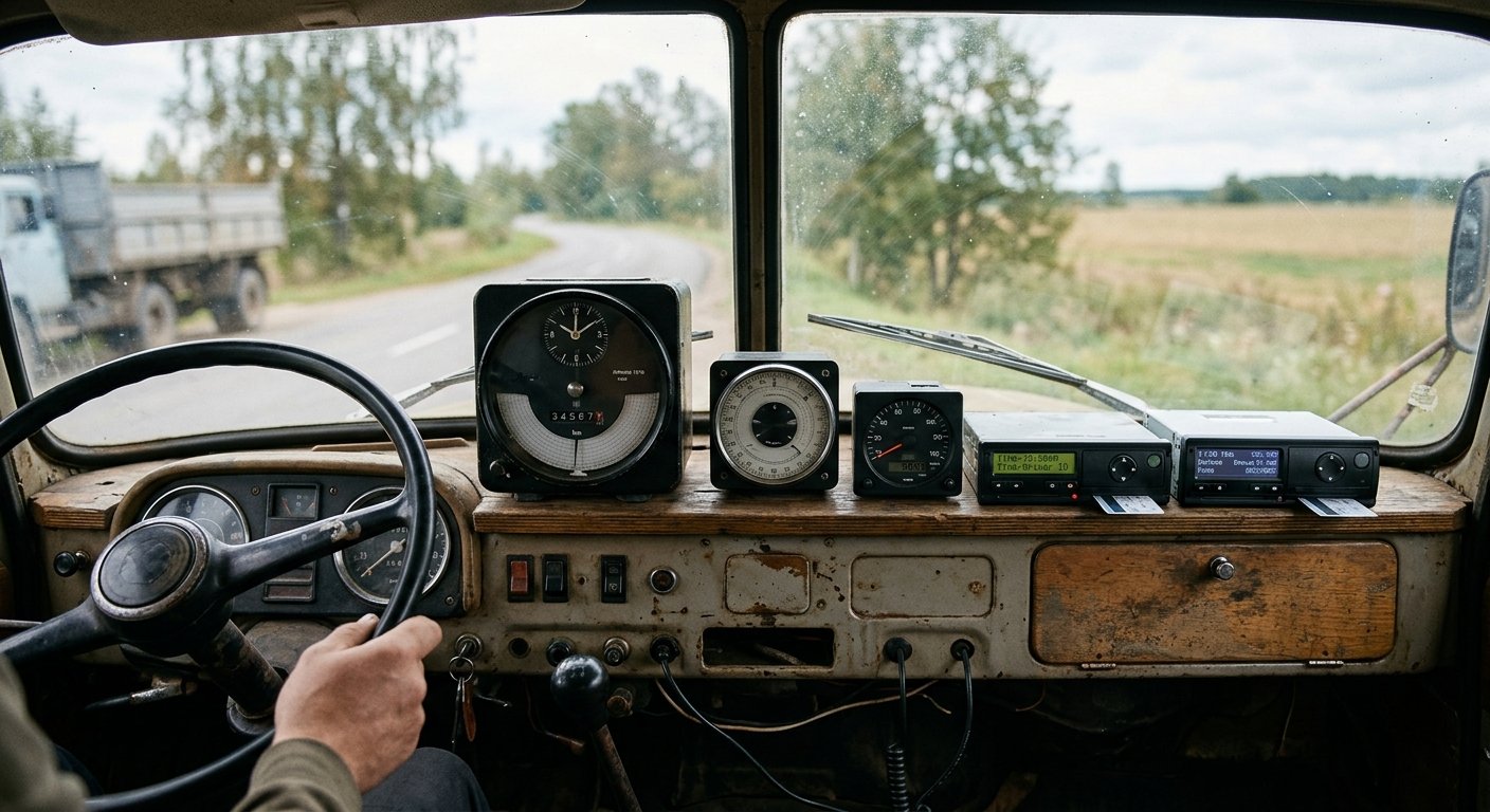 История тахографа от первого механического прибора 1911 года до Smart Tachograph 2 в кабине грузовика CE
