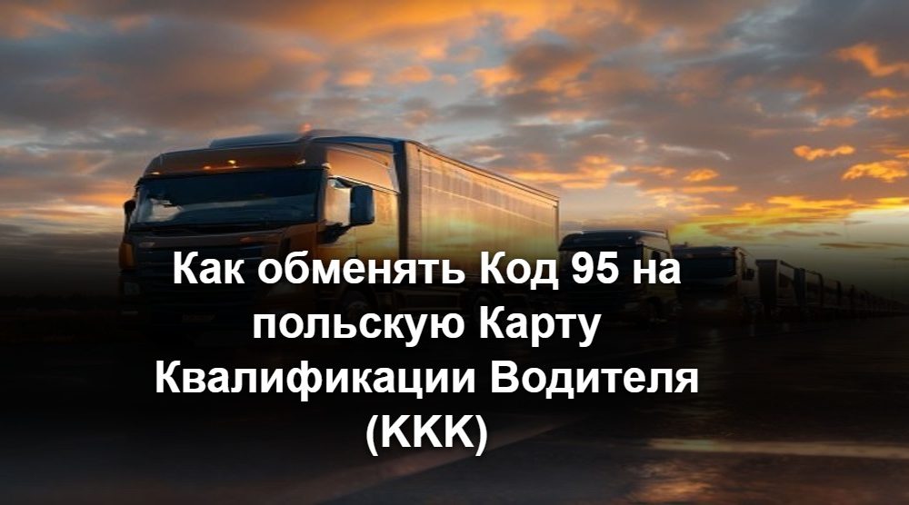 Водитель грузовика CE держит пластиковую Карту Квалификации Водителя (KKK) рядом с кабиной фуры в Польше