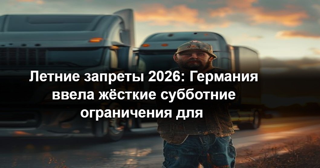 Фура стоит на обочине немецкого автобана в субботу во время летнего запрета для грузовиков свыше 7,5 тонн