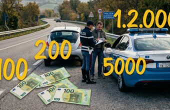 Дорожная полиция Италии проверяет водителя на дороге — лишение прав 2025