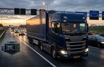 Грузовик CE на нидерландской автомагистрали — новая система оплаты vrachtwagenheffing с 1 июля 2026