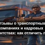 Водитель-дальнобойщик проверяет отзывы о транспортной компании на смартфоне у кабины грузовика
