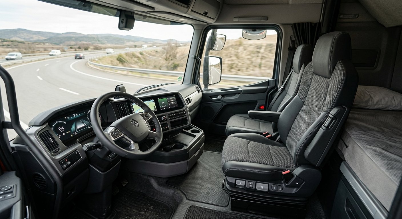 Кабина Renault Trucks T High 2025 — эргономичный интерьер, цифровая приборная панель, пневматическое сиденье