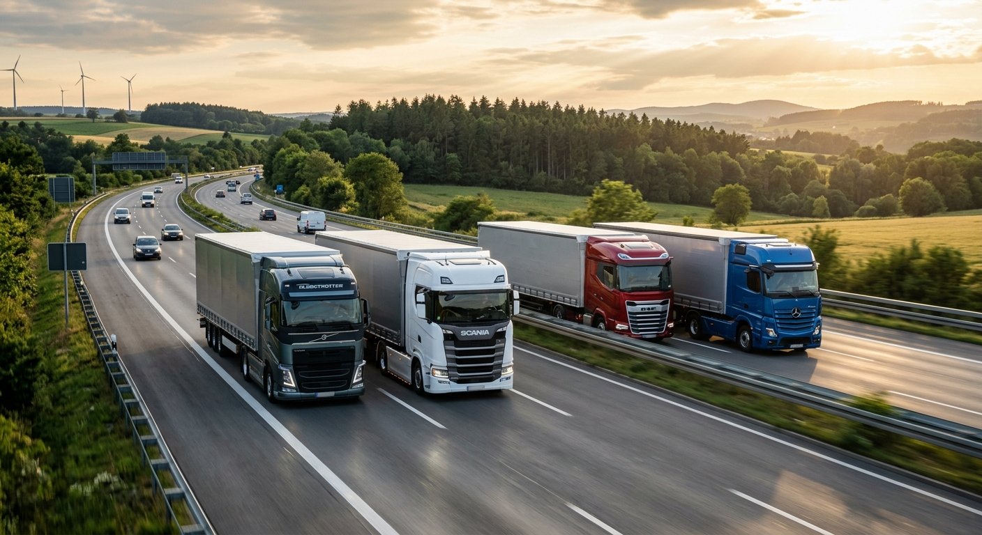 Самые экономичные европейские грузовики 2025 — Volvo FH Aero, Scania, DAF на шоссе