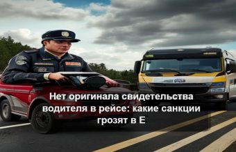 Инспектор проверяет документы дальнобойщика у грузового автомобиля на дороге в Европе