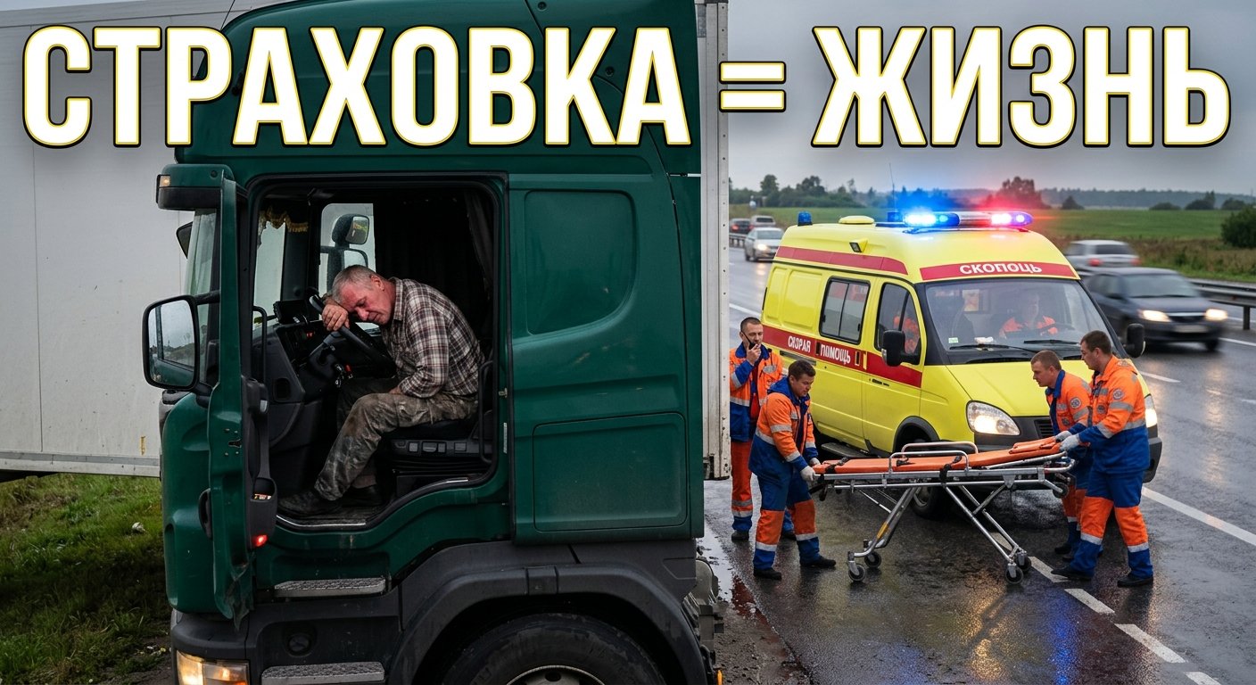 Заболел в рейсе по Европе: страховка, медицина и права водителя CE Дальнобойщик с картой EHIC и страховым полисом в кабине грузовика на европейской трассе