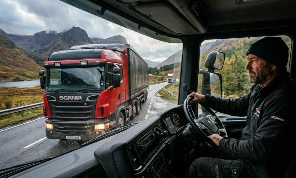 Водитель грузовика HGV на дороге в Шотландии — зарплата и условия труда 2025