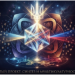 Инфографика «Пятый проект: синтез и мультикультурность» с концепциями: векторы истории России, мультикультурная мозаика, трансформация перевода