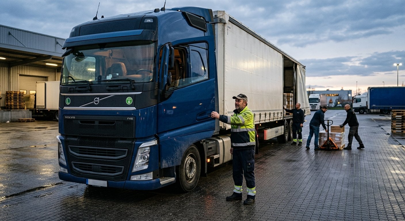 Полицейская машина на немецком автобане во время проверки