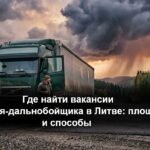 Современный грузовой автомобиль на паркинге логистического центра в Литве