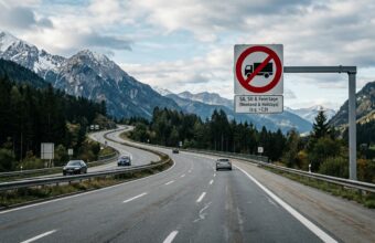 Грузовик на австрийском автобане — запрет движения LKW и исключения по §42 StVO