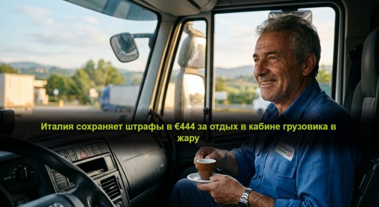 Италия сохраняет штрафы в €444 за отдых в кабине грузовика в жару